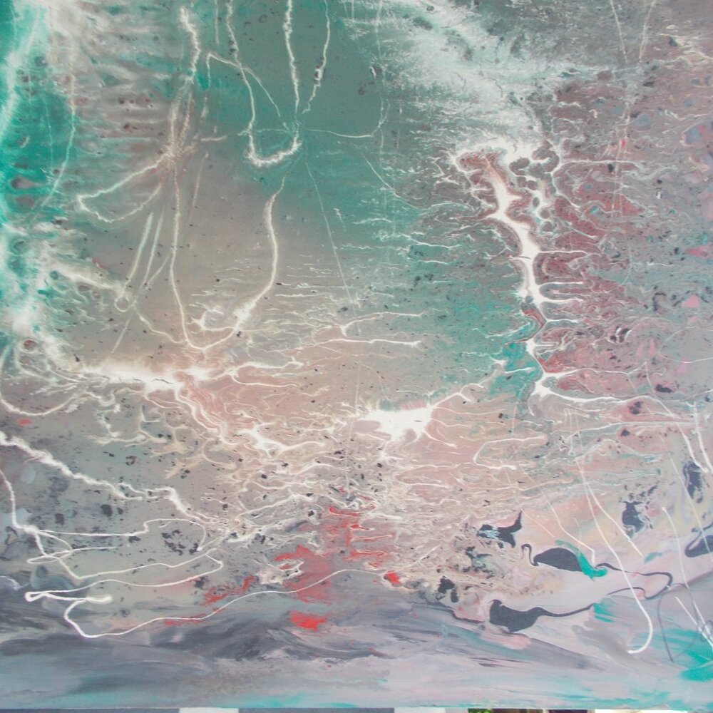New, original "Sand Shell" acrylic abstract 30"x30"x3/4" painting by Davila - Picture 2 of 7
